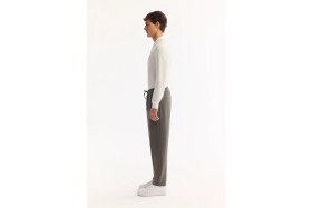 Resim AVVA Erkek Haki Beli Lastikli Bağcıklı Kolay Ütülenen Jogger Relaxed Fit Pantolon A52Y3041 
