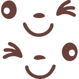 Resim Göz Kırpan Ayna Sitcker 2 ADET17X17 cm Kahverengi 