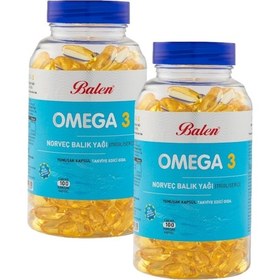 Resim Balen Omega 3 Norveç Balık Yağı 1380 MG 100 Kapsül 2 Adet 