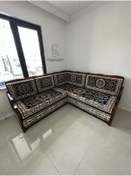 Resim Sultan Sedir Hanzade Lacivert Şark Köşesi - 190cm 200cm L Köşe Takımı - Yerleşim Planını Bildiriniz 