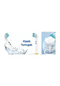 Resim Klasik Yumuşak Diş Fırçası Başlığı - 4 Adet Yedek Başlık 
