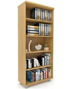 Resim Modüler Dünyası Büyük Boy Kitaplık Dosya Dolabı Teak - 80X35X188 Teak 