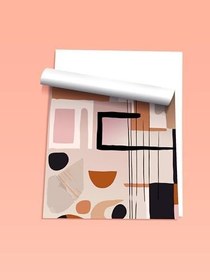 Resim Zestia Çerçevesiz Poster, Retro Geometrik Desen - Modern Tasarım, Ofis Dekoru Poster No: 112837 21 x 30 