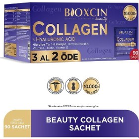 Resim Bioxcin Beauty Collagen Toz Saşe 10.000 Mg 3 Al 2 Öde Tip 1 - Tip 3 Hidrolize Kolajen - Keratin 