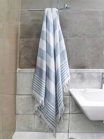 Resim Pure Linen 90x170 Cm Doğal Pamuk Peştamal Havlu Mavi Çok Renkli 