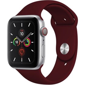 Resim pazariz Apple Watch Uyumlukordon 2 3 4 5 6 Se 42 Mm Ve 44 Mm Silikon Kordon Kayış - Bordo 
