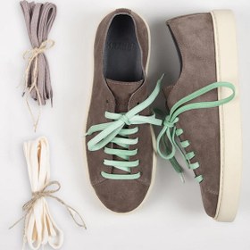 Resim Krahe Ares Erkek Hakiki Deri El Boyamalı Bağcık Ve İki Yedek Bağcıklı Vizon Sneakers 