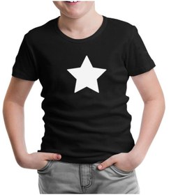 Resim Beyaz Yıldız Siyah Çocuk Tshirt 