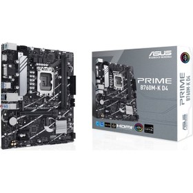 Resim Asus Prıme B760m-k D4 Ddr4 5333mhz 1xvga 1xhdmı 2xm.2 Usb 3.2 Matx 1700p (12. / 13. Ve 14. Nesil İşlemci Uyumlu) 