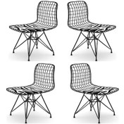 Resim Knsz kafes tel sandalyesi 4 lü mazlum syhbonar ofis cafe bahçe mutfak 