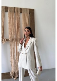 Resim Moderie Butik Keten Ceket - Pantolon Takım - Ham Ham 