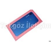 Resim Huawei P20 Lite Arka Pil Batarya Kapağı Cam Kamera Lensi Mavi 