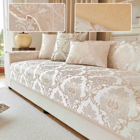 Resim Boho Şık Altın Vurgulu Koltuk Örtüsü - Çizilmeye Karşı Dayanıklı, Kaymaz, Makinede Yıkanabilir Koltuk Koruyucu, Oturma Odası & Ofis Dekoru için 