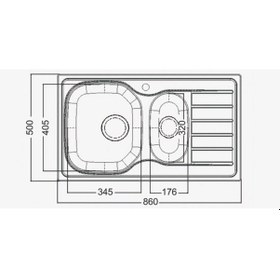 Resim Artenova ART860 1.5 Göz Sağ Damlalık Ankastre Eviye Krom 50-86 