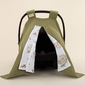 Resim Puset Örtüsü - Çift Taraflı - Koyu Fıstık Yeşili Müslin - Koala 