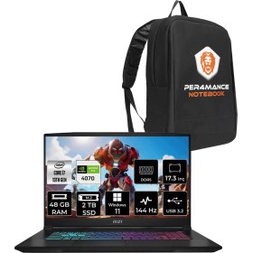 Resim Msı Katana 17 Intel Core I7 13620H 48GB 2tb SSD RTX4070/8GB 17.3" Fhd 144Hz W11P Taşınabilir Bilgisayar & Per4 Çanta B13VGK1287XTRP409 