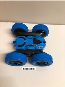 Resim Uzaktan Kumandalı 360 Dönen Şarjlı Akrobat Stunt Car Araba Mavi - Siyah 