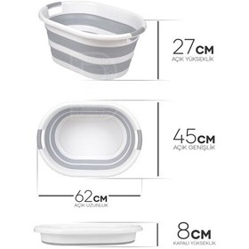 Resim Ahir Ticaret Katlanabilir 3'Lü Banyo Seti Gri 