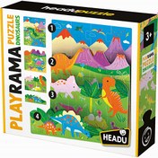 Resim Headu Playrama Puzzle Dinosaurs (3-6 Yaş) 
