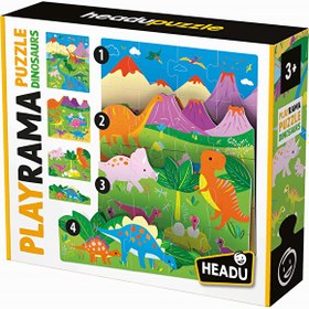 Resim Headu Playrama Puzzle Dinosaurs (3-6 Yaş) 