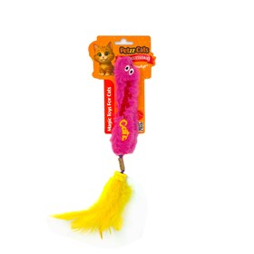 Resim PetzzCats Worm Matatabi ve Çıngırak Sesli Peluş Kedi Oyuncağı Pembe 28x4 Cm 