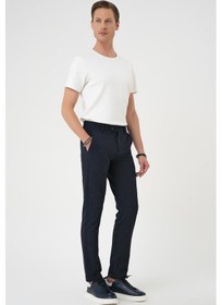 Resim Efor Comfort Fit Beli Lastikli Pötikareli Casual Lacivert 2 Pantolon P 1149 Lacivert 
