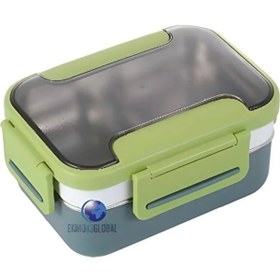 Resim Vagonlife Çift Katmanlı Paslanmaz Çelik Öğle Yemeği Kutusu Yeşil BL20182 