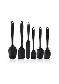 Resim 6 Lı Siyah Isıya Dayanıklı Yanmaz Yapışmaz Silikon Mutfak Seti Çok Renkli 