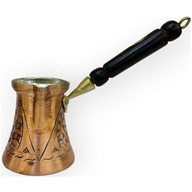 Resim Paşa İşlemeli 3 Kişilik Skoçlu Bakır Cezve 