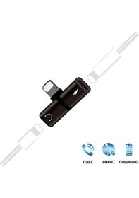 Resim Apple Uyumlu iPhone 7 8 X Şarj ve Kulaklık Birleştirici - Siyah 