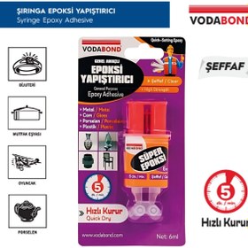Resim Vodabond | Genel Amaçlı Epoksi Yapıştırıcı, Kullanıma Hazır Hızlı Epoksi, Şeffaf, 6 ml 