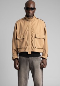 Resim Şerit Detaylı Utility Denim Ceket - Siyah / L 