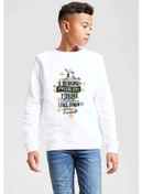 Resim Drinking Problem Baskılı Unisex Çocuk Beyaz Sweatshirt Beyaz 