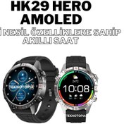 Resim Teknotopia HK29 Hero Amoled Ekran Yuvarlak Akıllı Saat Navigasyon Bluetooth Çağrı Android Ios Uyumlu Saat 