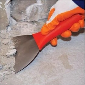 Resim TeknoKapsül Plastik Saplı Metal Spatula Sıva Duvar Macun Boya Kazıma Ispatulası 18 cm Takılabilir Sap 