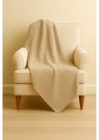 Resim Koltuk Örtüsü Kaymaz Kumaş Bej 