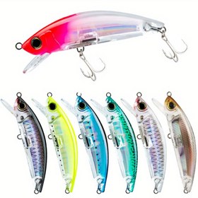 Resim Topwater Balık Yemleri, ABS Malzeme, Karışık Renkli Minnow Yemleri Tatlı ve Tuzlu Su Balıkçılığı İçin, Uzun Mesafe Atışlı Akarsu Levreği Yapay Balık Yemi | Yansıtıcı Balık Yemi | Sağlam, Tuzlu Su Balık Yemleri 