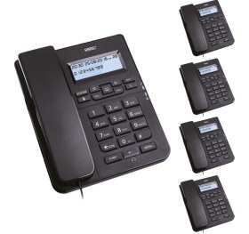 Resim Karel TM145 Siyah Ekranlı Masaüstü Kablolu Telefon 5'li Fırsat Paketi 