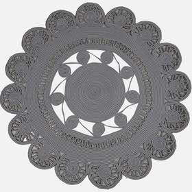 Resim Etc Hande Jüt Halı Gri 120x120 cm 