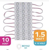 Resim Point 3 Ledli Parmak Led Modül 1.5w 2835 Smd Mercekli 12v-10 Adet Beyaz 