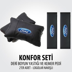 Resim NiCe Shop Ford Deri Yastık Kemer Konfor Seti 