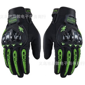 Resim Dokunmatik Ekran Eldivenleri, Motosiklet Sürücüsü Off-road Tam Parmak Eldivenleri, Yarış Koruyucu Eldivenler, Nefes Alabilen Eldivenler Yeşil 