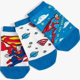 Resim Erkek Çocuk 3'lü Superman Lisanslı Çorap Seti 