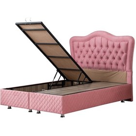 Resim Setaymobilya Baza, Camelli Çift Kişilik Pembe Baza + Başlık, Setay 