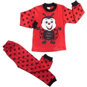 Resim Unisex Uğur Böcekli Bebek Pijama Takımı Kırmızı 