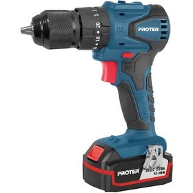 Resim Proter PST 522 BL 20 V 2 Ah Çift Akülü Darbeli Kömürsüz Şarjlı Matkap 