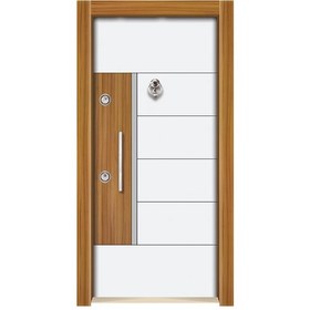 Resim Çelik Kapı Modelleri Ahşap Kaplama Düz Model Daire Kapısı Sağ 9 