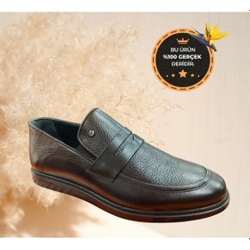 Resim Daniel Ruffo S-60 Hakiki Deri Kaymaz Erkek Klasik Ayakkabı Kahve 