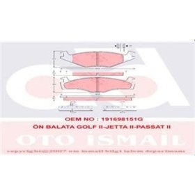 Resim TRW GDB459 Fren Balatası Ön Golf I Golf II 83- Jetta II 84-91 Passat 80- Scırocco 75- Santana 81- / Cordoba 93- Ibiza II 93- 