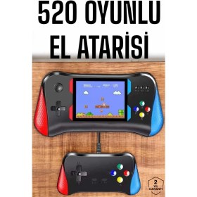 Resim Gamepad Joystick 500 Oyunlu Retro Oyun Konsolu Tv Bağlantı Özellikli 2 Kişilik Destekli 